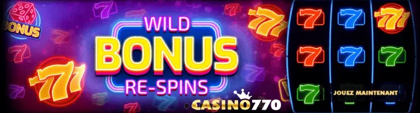 bonus et promotions disponibles sur 770 Casino