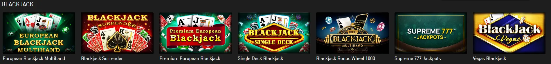 tables de blackjack sur 770 Casino